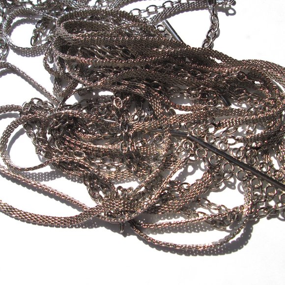 Vintage Multi Strand Chain Belt Shiny Silver Tone Mesh - Picture 6 of 9